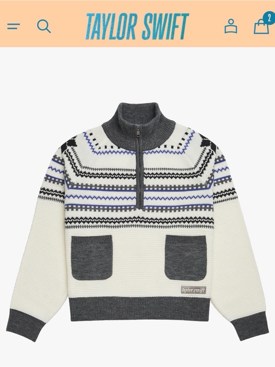 Taylor Swift Sweaters - Taylor Swift Folklore Fair Isle Quarter Zip Ski Sweater